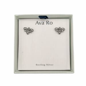 NIB Ava Ro Bumble Bee Silver Stud Earrings
